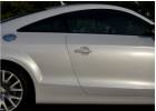 Oklejanie samochodw Audi TT oklejone foli biaa pera oraz dodatki w czarnym szczotkowanym aluminium oklejenie z wnkami
