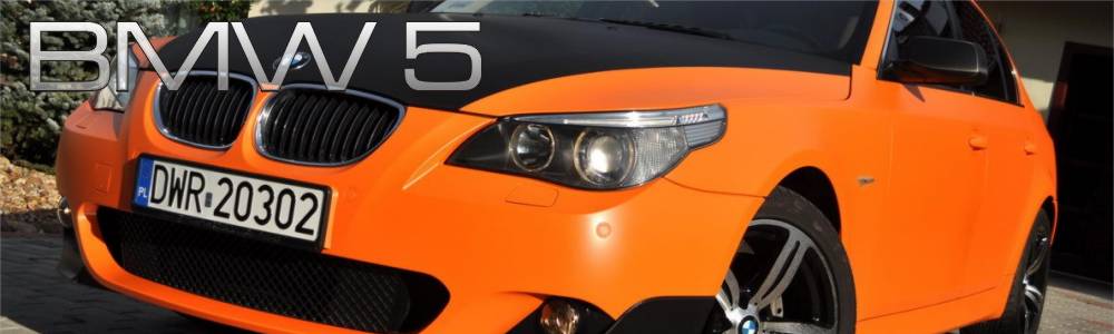 oklejanie auta BMW 5 E60 pomaraczowy mat + carbon 3M