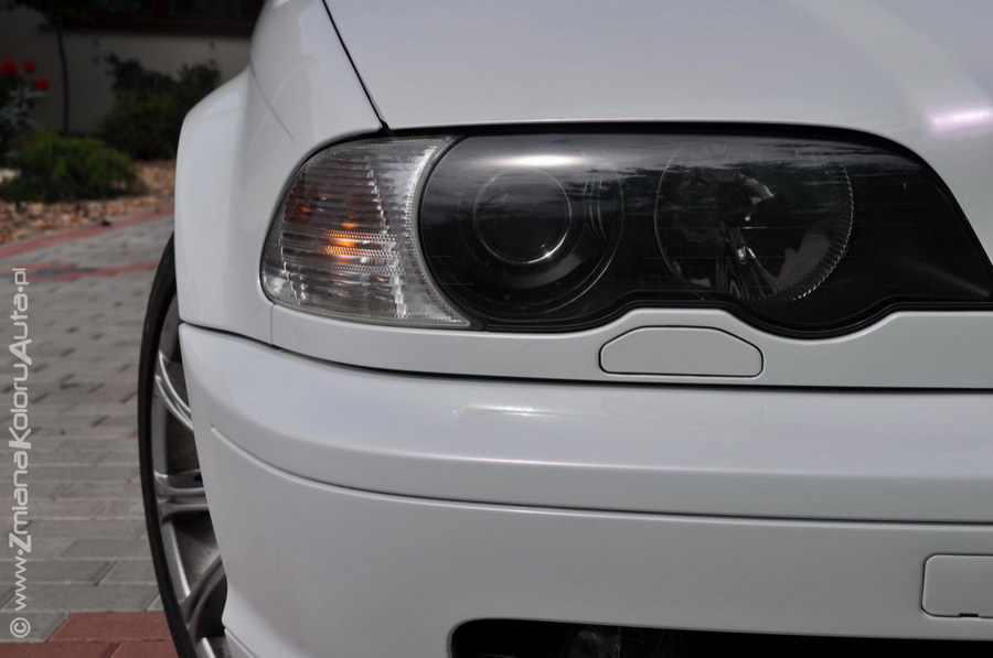 oklejanie samochodów BMW E46 cabrio biała perła