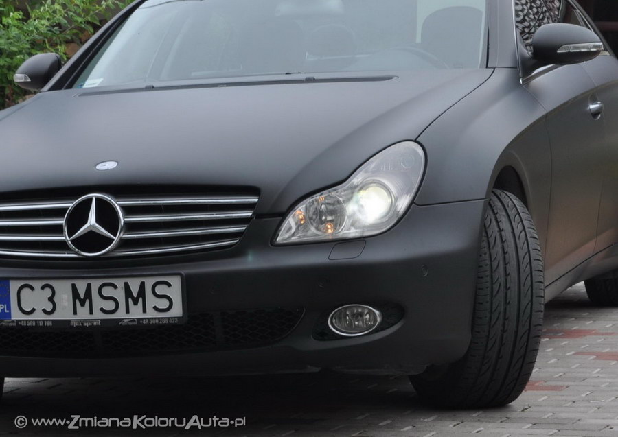 oklejanie samochodów Mercedes CLS czarny mat folia na