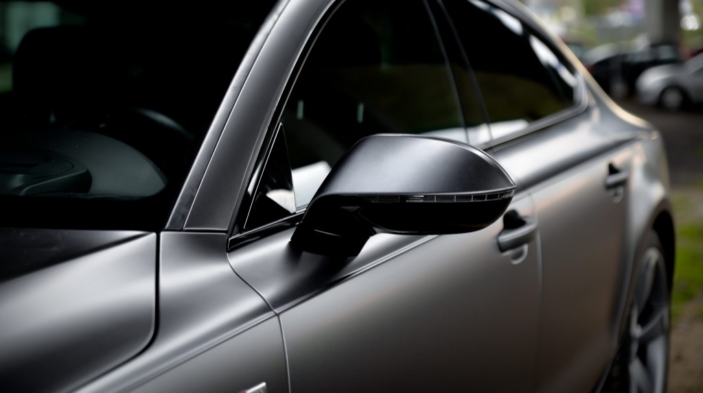 Audi A7 oklejony foli Satin Dark Grey z palety firmy 3M - najmodniejszy kolor auta w tym sezonie - szara satyna - szary mat
