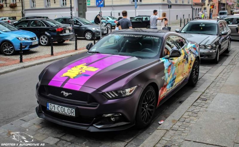 Stylizacja oklejanie PokemonGO pokecar Ford Mustang GT