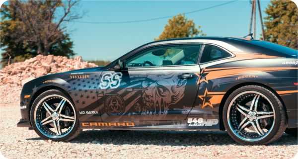 Zmiana koloru samochodu CHEVROLET CAMARO grafik penokolorow firmy 3M IJ180cv3