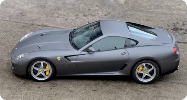 Zmiana koloru samochodu Ferrari 599 w kolorze Dark Grey Matte Metallic 1080-M261 z palety 3M