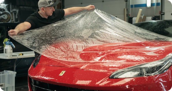 Zabezpieczenie lakieru w samochodzie Ferrari Portofino folią ochronną PPF Paint Protection Film