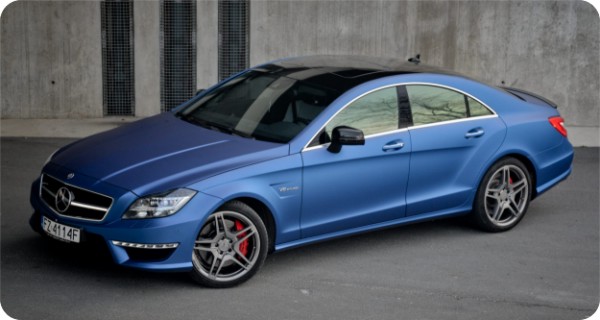Zmiana koloru samochodu Mercedes CLS63 AMG w kolorze Blue Matte Metallic z palety 3M-1080 M227