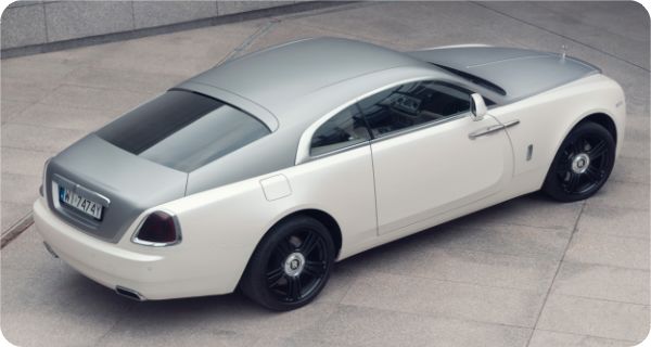 Zmiana koloru samochodu ROLLS ROYCE WRAITH w kolorze Matte Diamond White z palety PWF CC-4025 + Satin Silver AVERY