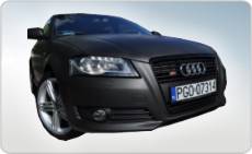 oklejanie samochodów Audi A3 czarny mat, zmiana koloru