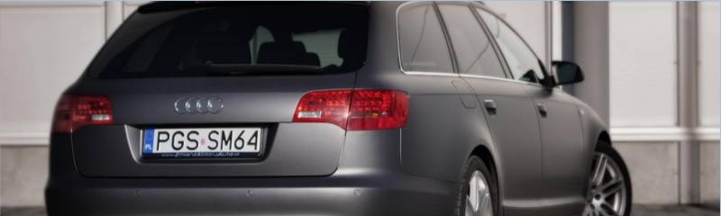 oklejanie samochodu Audi A6 ciemnoszary mat, szary mat, dark gray matte 3M, zmiana koloru