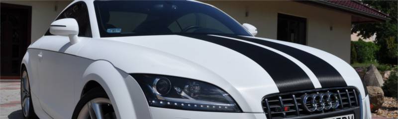 oklejanie samochodu AUDI TT biały carbon 3M, folia carbonowa, oklejanie carbonem, zmiana koloru