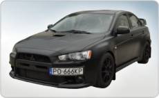 oklejanie Mitsubishi Lancer Evolution X, czarny mat