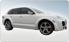 Porsche Cayenne z bodykitem Techarta oklejone foli bia matow + elementy karbonowe