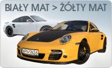 Odklejanie folii z samochodu, oklejanie Porsche Turbo na biay mat i na ty mat.