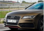 Oklejanie samochodów Audi A7 oklejone folią z limitowanej palety PWF Matt Bond Gold by Bruxsafol 