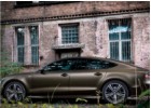 Oklejanie samochodów Audi A7 oklejone folią z limitowanej palety PWF Matt Bond Gold by Bruxsafol 