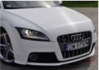 Oklejanie samochodw Audi TTS biay carbon + czarne carbonowe pasy