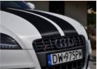 Oklejanie samochodw Audi TTS biay carbon + czarne carbonowe pasy