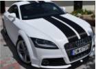 Oklejanie samochodw Audi TTS biay carbon + czarne carbonowe pasy