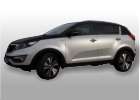 Oklejanie samochodw Kia Sportage biaa pera kremowa + gra i lusterka czarny carbon