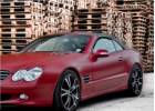 Oklejanie samochodw Mercedes SL oklejony foli czerwony mat + dach folia carbonowa 3M