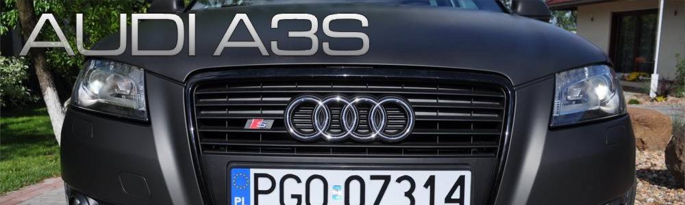 oklejanie samochodw Audi A3S czarny mat - oklejanie matow foli