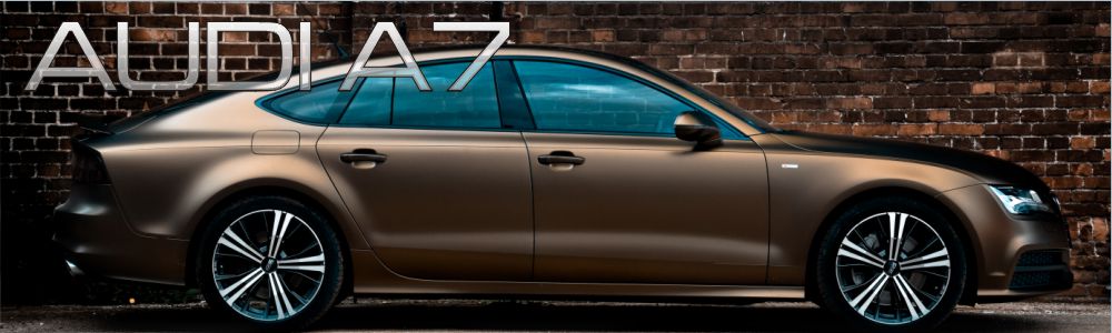 oklejanie auta Audi A7 oklejone folią z limitowanej palety PWF Matt Bond Gold by Bruxsafol 