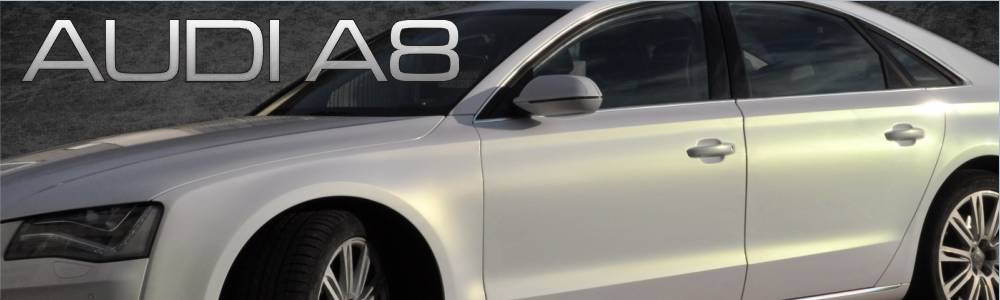 oklejanie auta Audi A8 biała perła variochrome