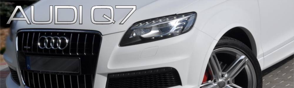 oklejanie samochodw Audi Q7 biay mat + oklejanie carbonem dachu, lusterek i detali