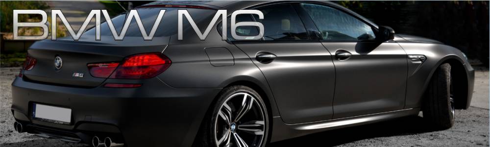 oklejanie auta BMW M6 oklejony foli w kolorze Diamond Black Matte z palety PWF Platinum Wrapping Film