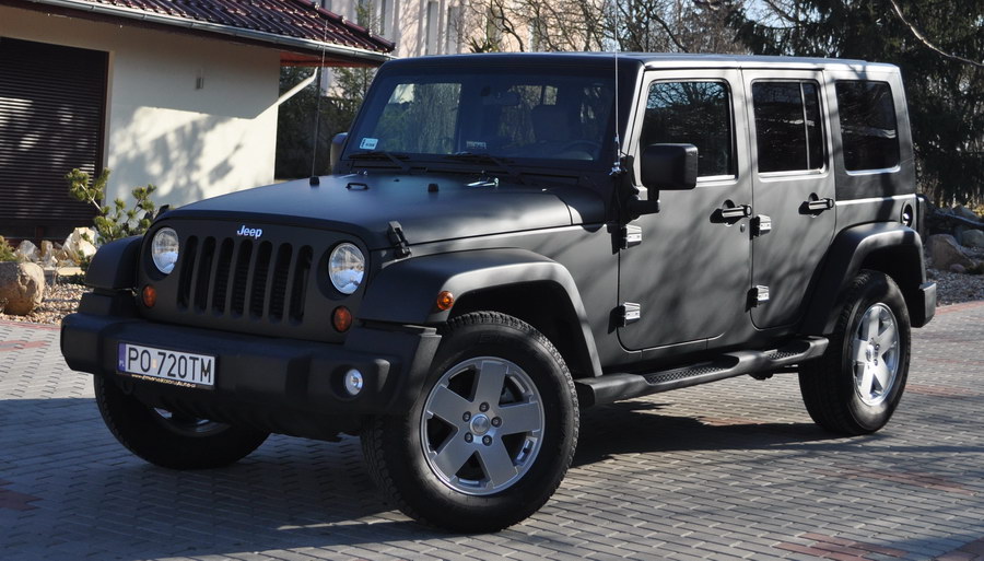 oklejanie samochodów Jeep Wrangler czarny mat