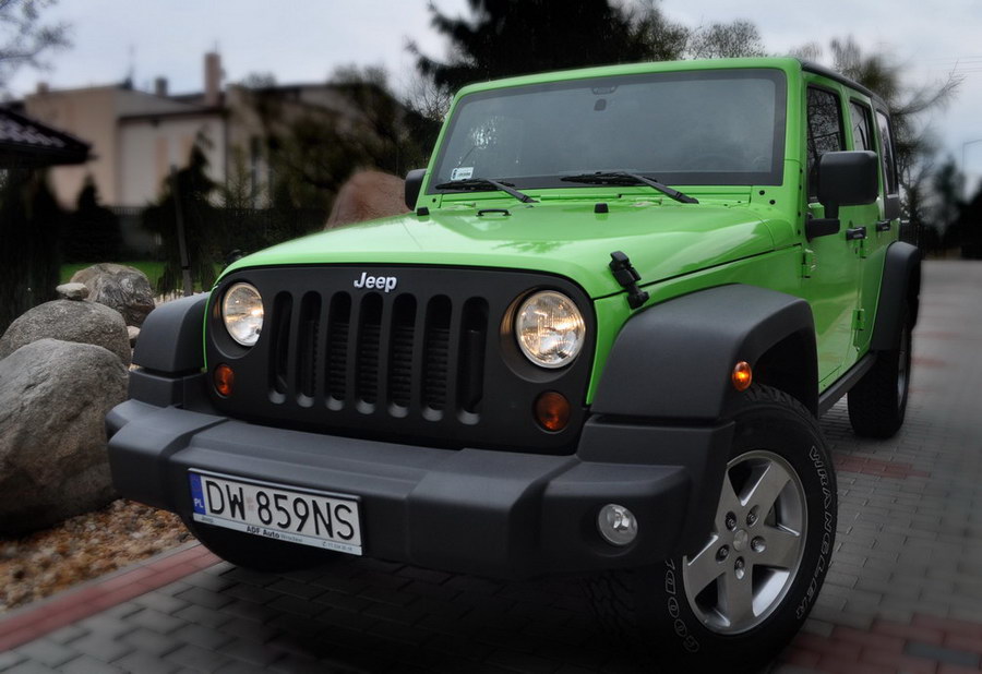 oklejanie samochodów Jeep Wrangler jasno zielony HEXIS