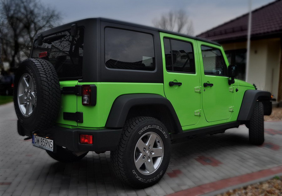 oklejanie samochodów Jeep Wrangler jasno zielony HEXIS