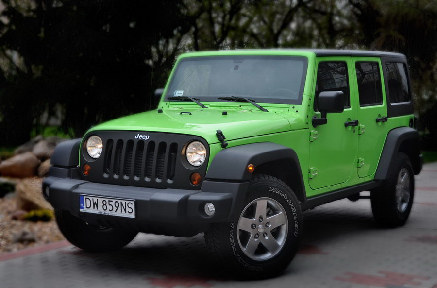 oklejanie samochodów Jeep Wrangler jasno zielony HEXIS