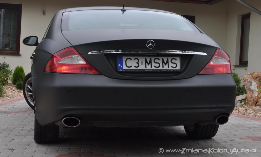 oklejanie samochodów Mercedes CLS czarny mat folia na