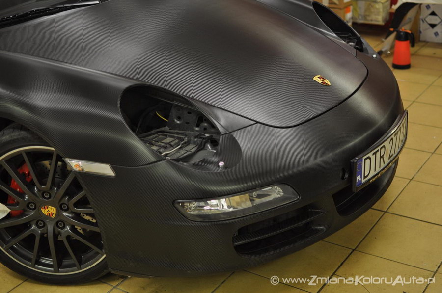 oklejanie samochodów Porsche Carrera S oklejanie carbonem