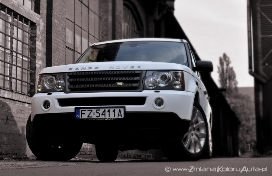 oklejanie samochodów Range Rover biały mat oklejanie