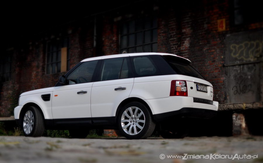 oklejanie samochodów Range Rover biały mat oklejanie
